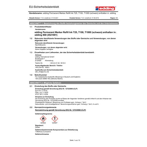 Marcatore permanente edding 800 punta scalpello 4-12 mm nero E-800 001